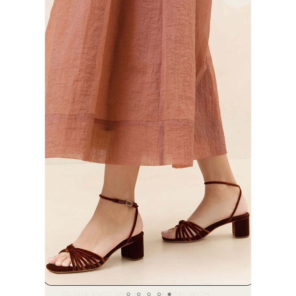 Loeffler Randall Brown Suede Block Heel Sandals